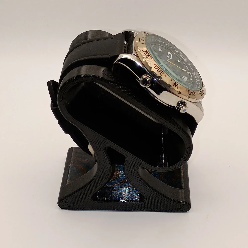 Stauer Centurion Hybrid Mens Black Silver Analog Digital Watch 20409